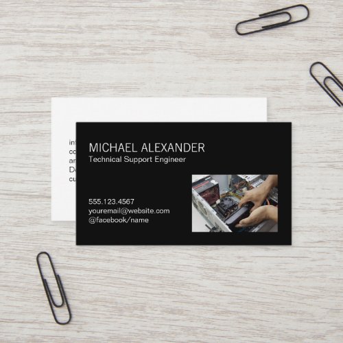 Computer Technician Replacing Hardware Business Card