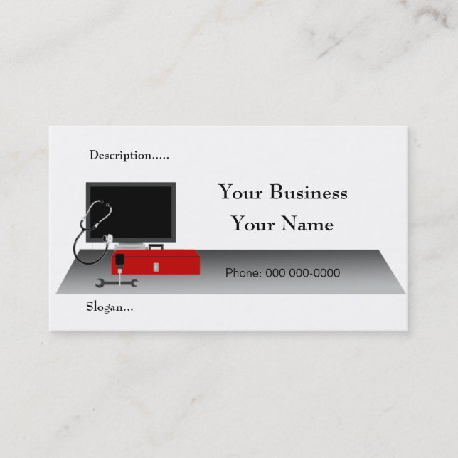 Computer Technician Service Business Crad Business Card (Front)