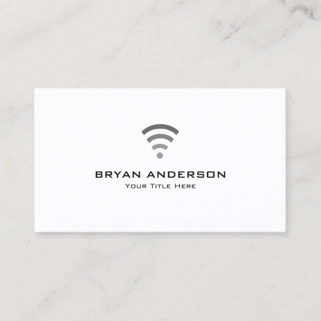 Computer Technician - WiFi Logo Business Card (Front)