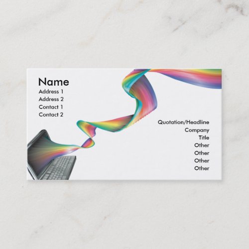 computer technology rainbow business card