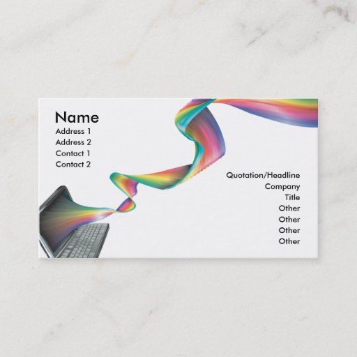 Customizable computer technology rainbow business card