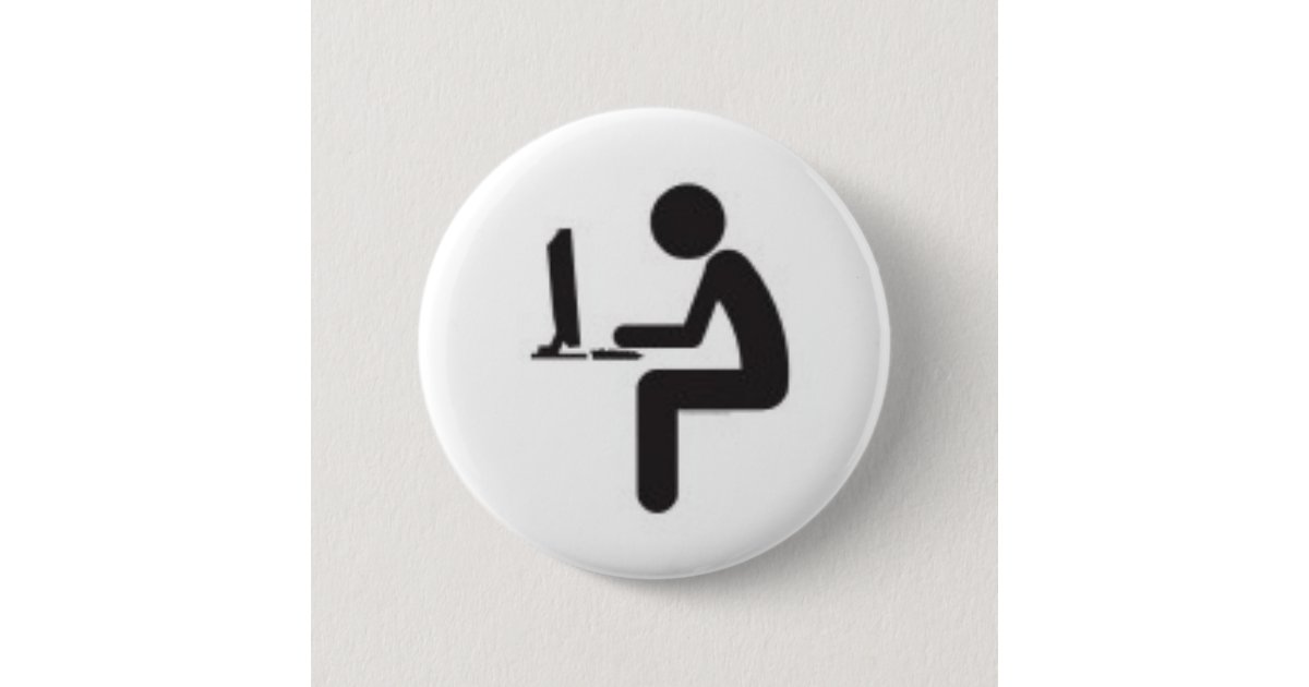 Computer User Icon Pinback Button | Zazzle