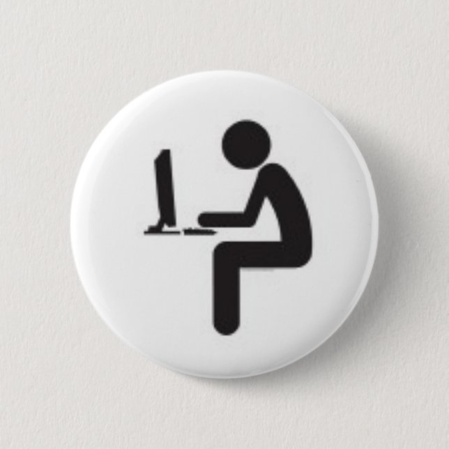 Computer User Icon Pinback Button (Front)