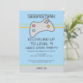 Computer Video Game Player Leveling Up Birthday Invitation (Standing Front)