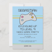 Computer Video Game Player Leveling Up Birthday Invitation (Front)