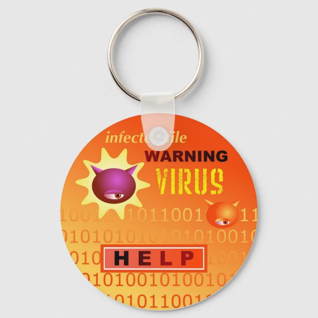 Computer Virus Keychain (Front)