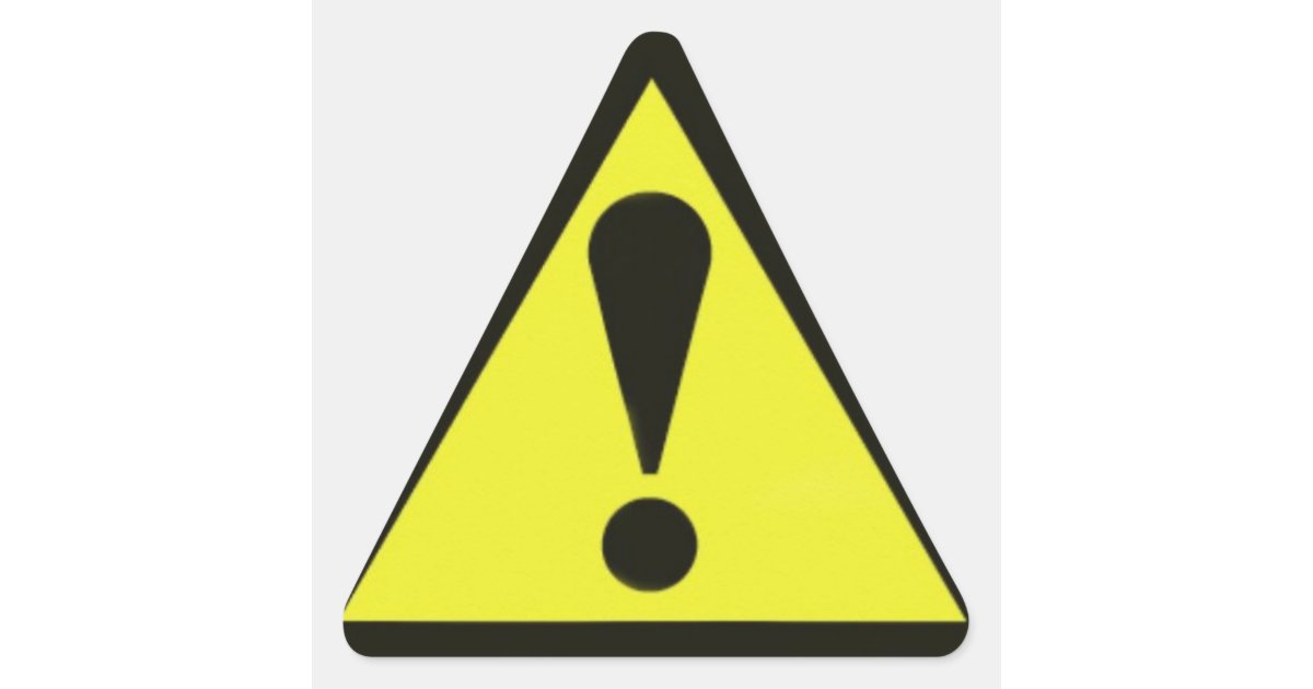 Computer warning sign triangle sticker | Zazzle