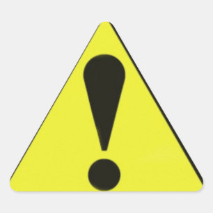 Computer warning sign triangle sticker
