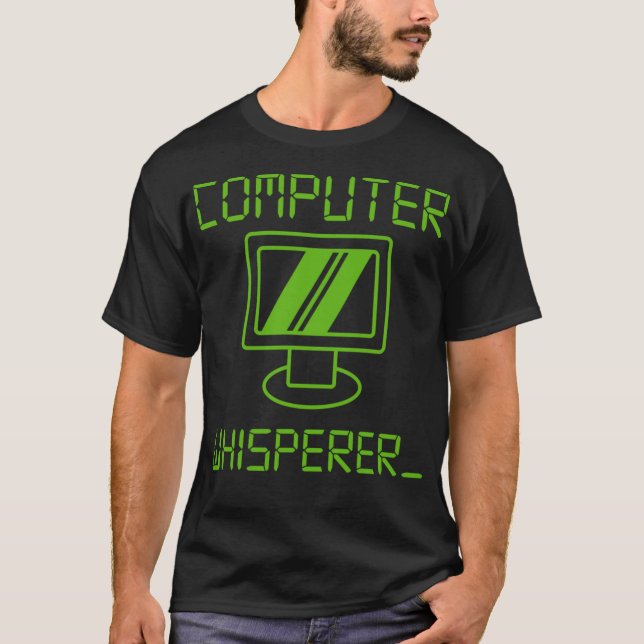 Computer Whisper Funny IT Techie PC Geek Nerd Prog T-Shirt (Front)