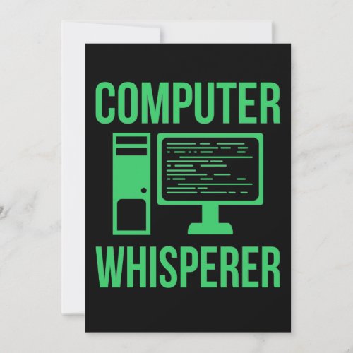 Computer Whisperer IT Tech Software Programmer Thank You Card