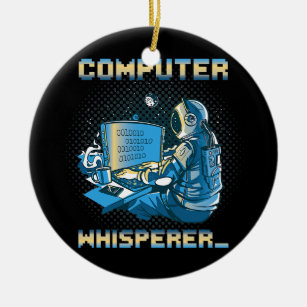 Computer Whisperer Programmer Binary Coding Ceramic Ornament