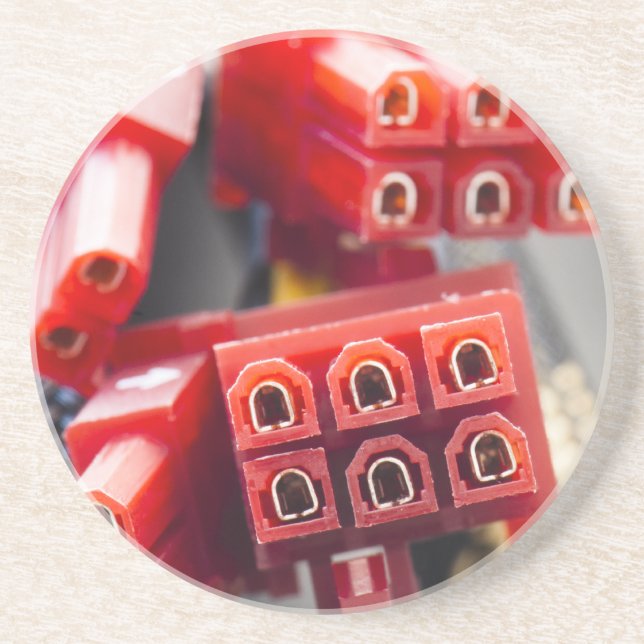 Computers Cable Connector Drink Coaster (Front)