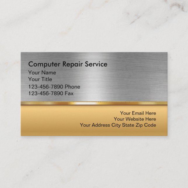 Computers Repair Service Business Card (Front)