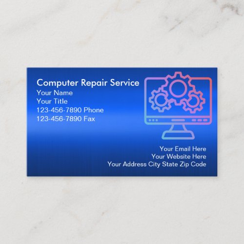 Computers Repair Service Professional  Business Card