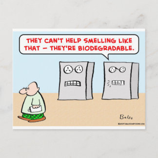computers smell biodegradable postcard
