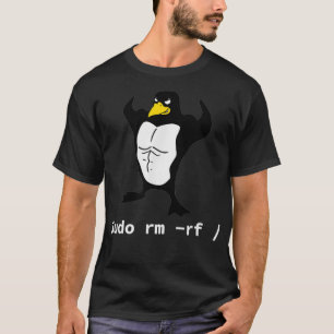 Computers  Sudo rm rf Tu Linu Penguin T-Shirt