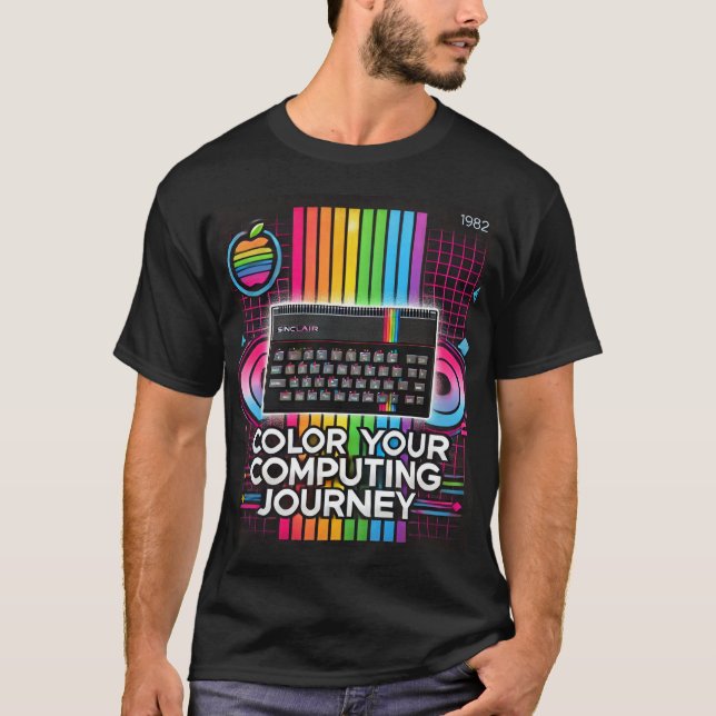 Computing Journey – Retro Sinclair ZX Spectrum T-Shirt (Front)