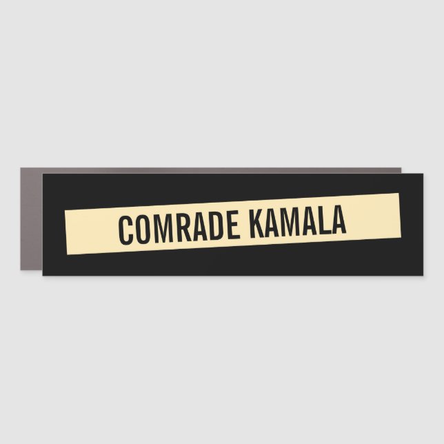 Comrade Kamala (Black) Car Magnet (Front)