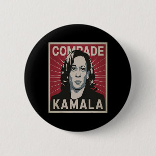 Comrade Kamala Funny Shirt Political Komrade Comra Button