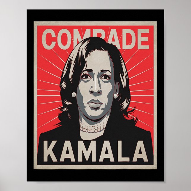 Comrade Kamala Shirt Funny Political Wearing Pearl Poster (Front)