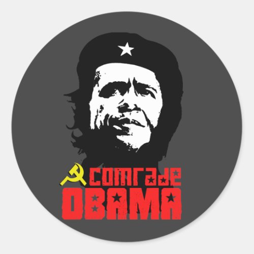 Comrade Obama Classic Round Sticker