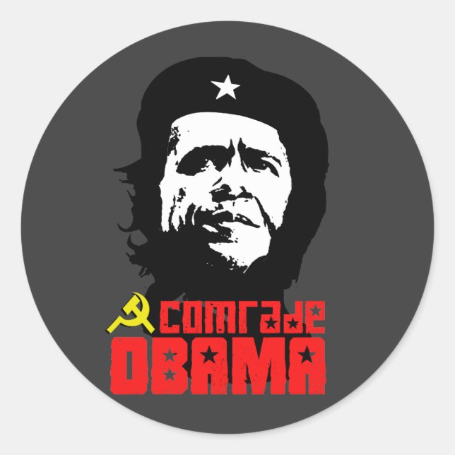 Comrade Obama Classic Round Sticker (Front)