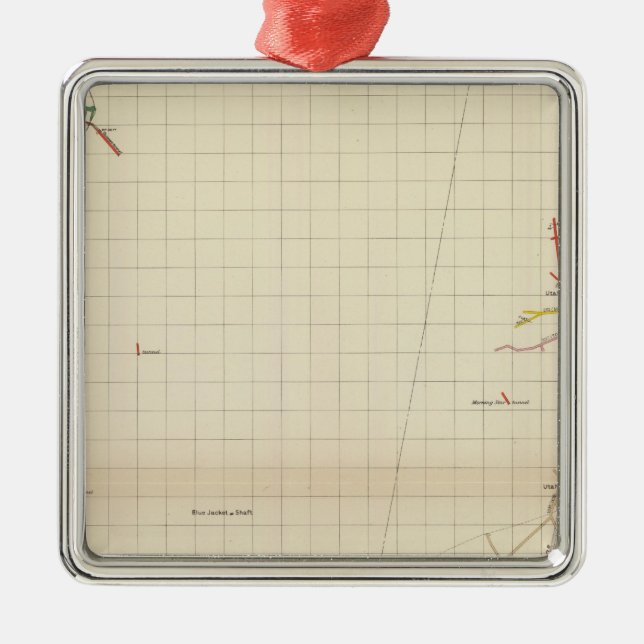 Comstock Mine Maps Number I Metal Ornament (Front)