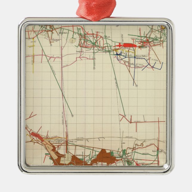Comstock Mine Maps Number III Metal Ornament (Front)