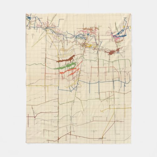 Comstock Mine Maps Number VI Fleece Blanket