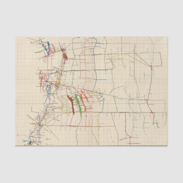 Comstock Mine Maps Number VI Tissue Paper (Front)