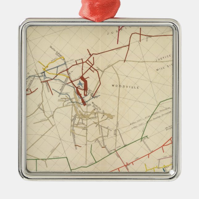 Comstock Mine Maps Number VIII Metal Ornament (Front)