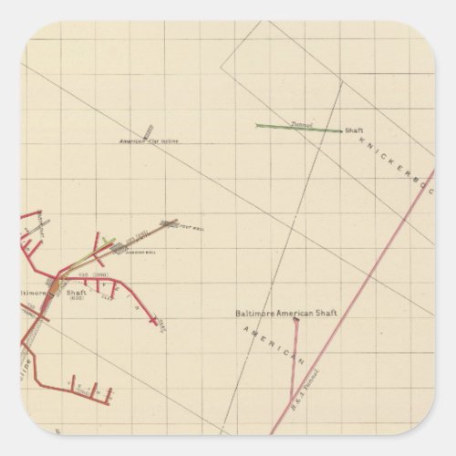 Comstock Mine Maps Number VIX Square Sticker