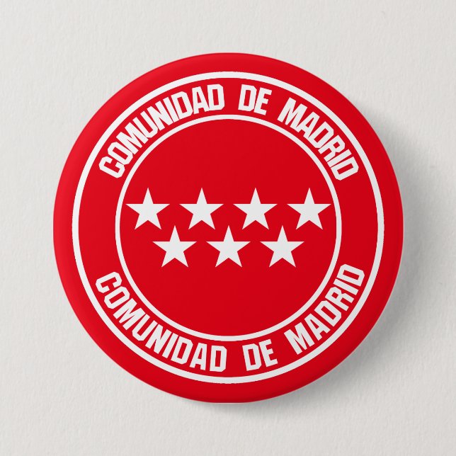 Comunidad de Madrid Round Emblem Button (Front)