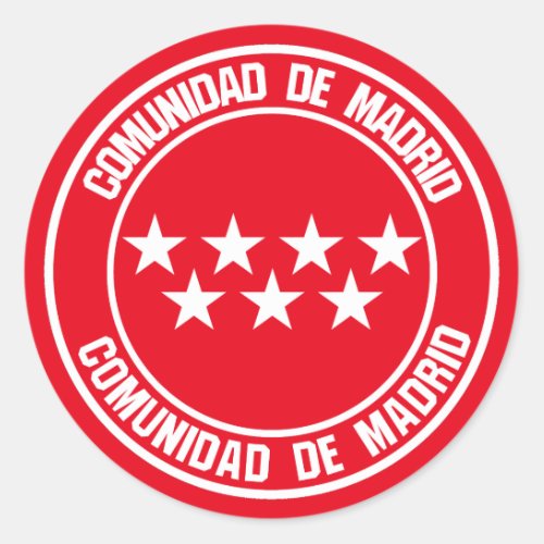 Comunidad de Madrid Round Emblem Classic Round Sticker