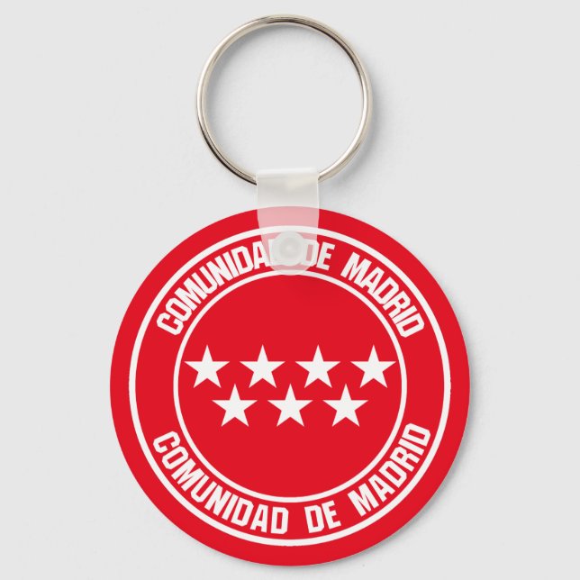 Comunidad de Madrid Round Emblem Keychain (Front)