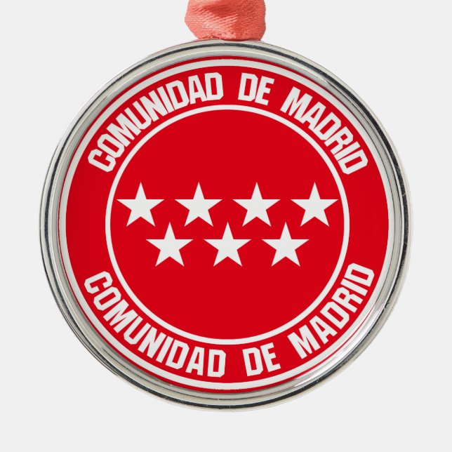 Comunidad de Madrid Round Emblem Metal Ornament (Front)