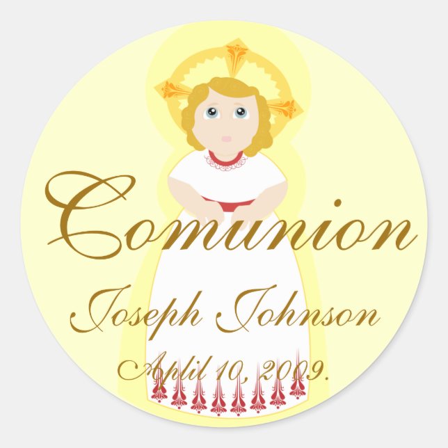 "Comunion" Sticker-Customize Classic Round Sticker (Front)
