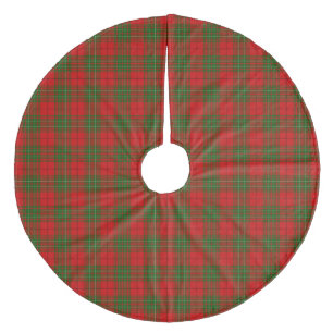Comyn tartan red green plaid fleece tree skirt