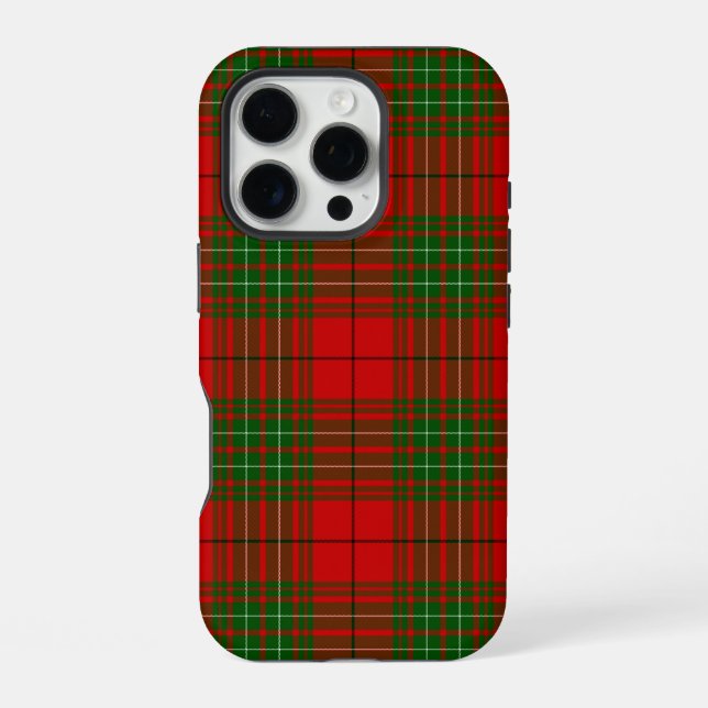 Comyn tartan red green plaid iphone case (Back)