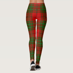 Comyn tartan red green plaid leggings
