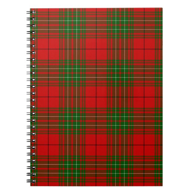Comyn tartan red green plaid notebook (Front)