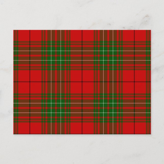 Comyn tartan red green plaid postcard (Front)