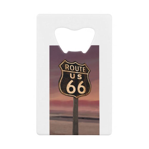CON02CRFC Route 66tif Credit Card Bottle Opener