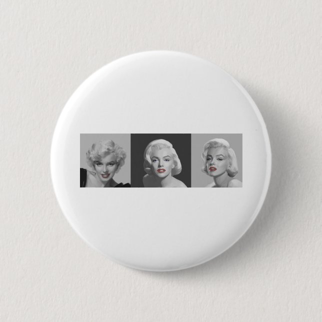 CON18BWRD Marilyn Trio Red Lips Blue Eyes.tif Button (Front)