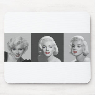 CON18BWRD Marilyn Trio Red Lips Blue Eyes.tif Mouse Pad
