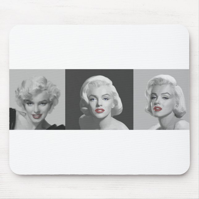 CON18BWRD Marilyn Trio Red Lips Blue Eyes.tif Mouse Pad (Front)