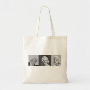 CON18BWRD Marilyn Trio Red Lips Blue Eyes.tif Tote Bag