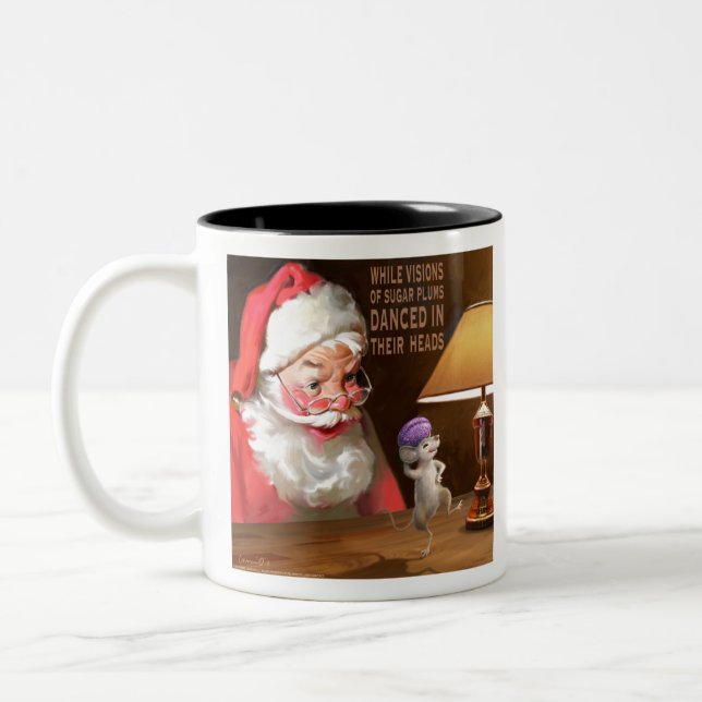 CON32 Santa 2 Sugar Plums.tif Two-Tone Coffee Mug (Left)