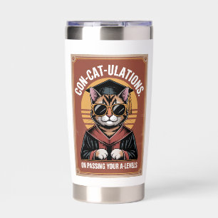 “Con-Cat-ulations” A-Level success 1970s- Cat  Insulated Tumbler