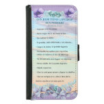  Con Dios Todo Posible Marcos 10:27 Azul Lila Samsung Galaxy S5 Wallet Case